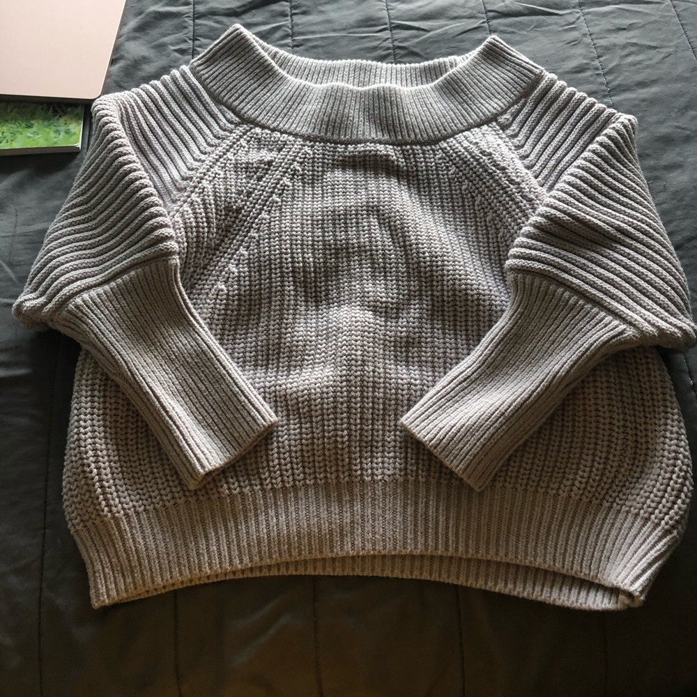 Off the shoulder knit sweater